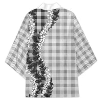 Gray Hawaii Palaka Kimono Hawaiian Honohono Lei