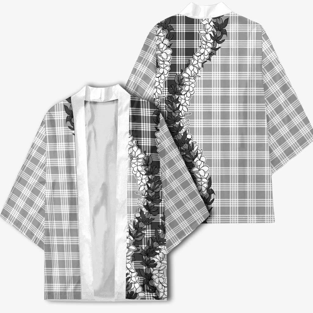 Gray Hawaii Palaka Kimono Hawaiian Honohono Lei