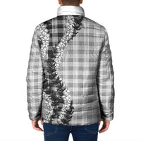 Gray Hawaii Palaka Padded Jacket Hawaiian Honohono Lei