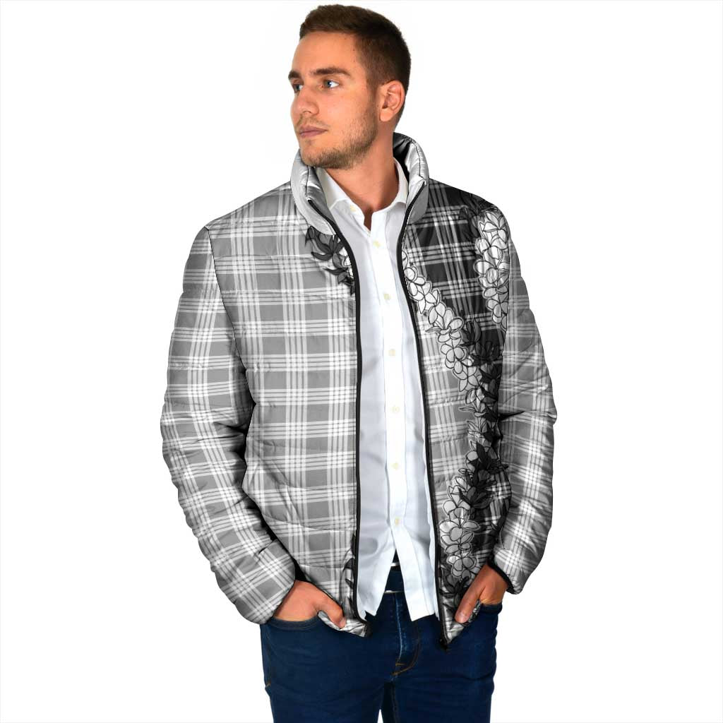 Gray Hawaii Palaka Padded Jacket Hawaiian Honohono Lei