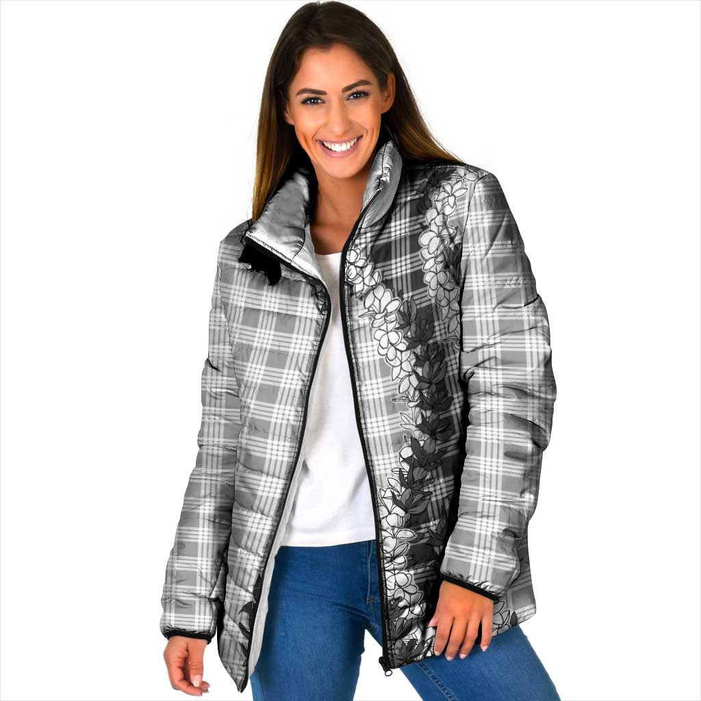 Gray Hawaii Palaka Padded Jacket Hawaiian Honohono Lei
