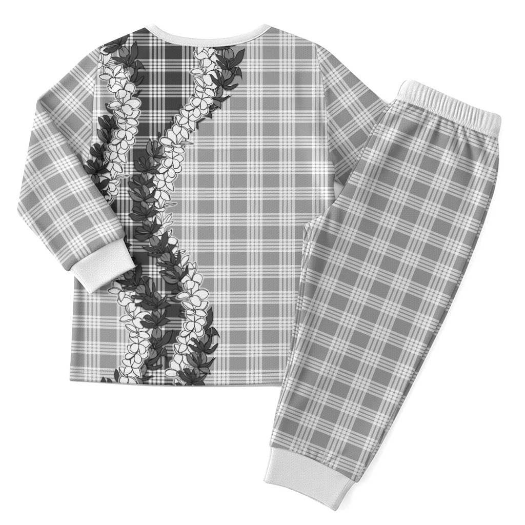 Gray Hawaii Palaka Pajama Set Hawaiian Honohono Lei