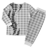 Gray Hawaii Palaka Pajama Set Hawaiian Honohono Lei