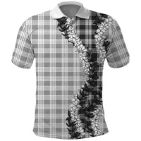 Gray Hawaii Palaka Polo Shirt Hawaiian Honohono Lei