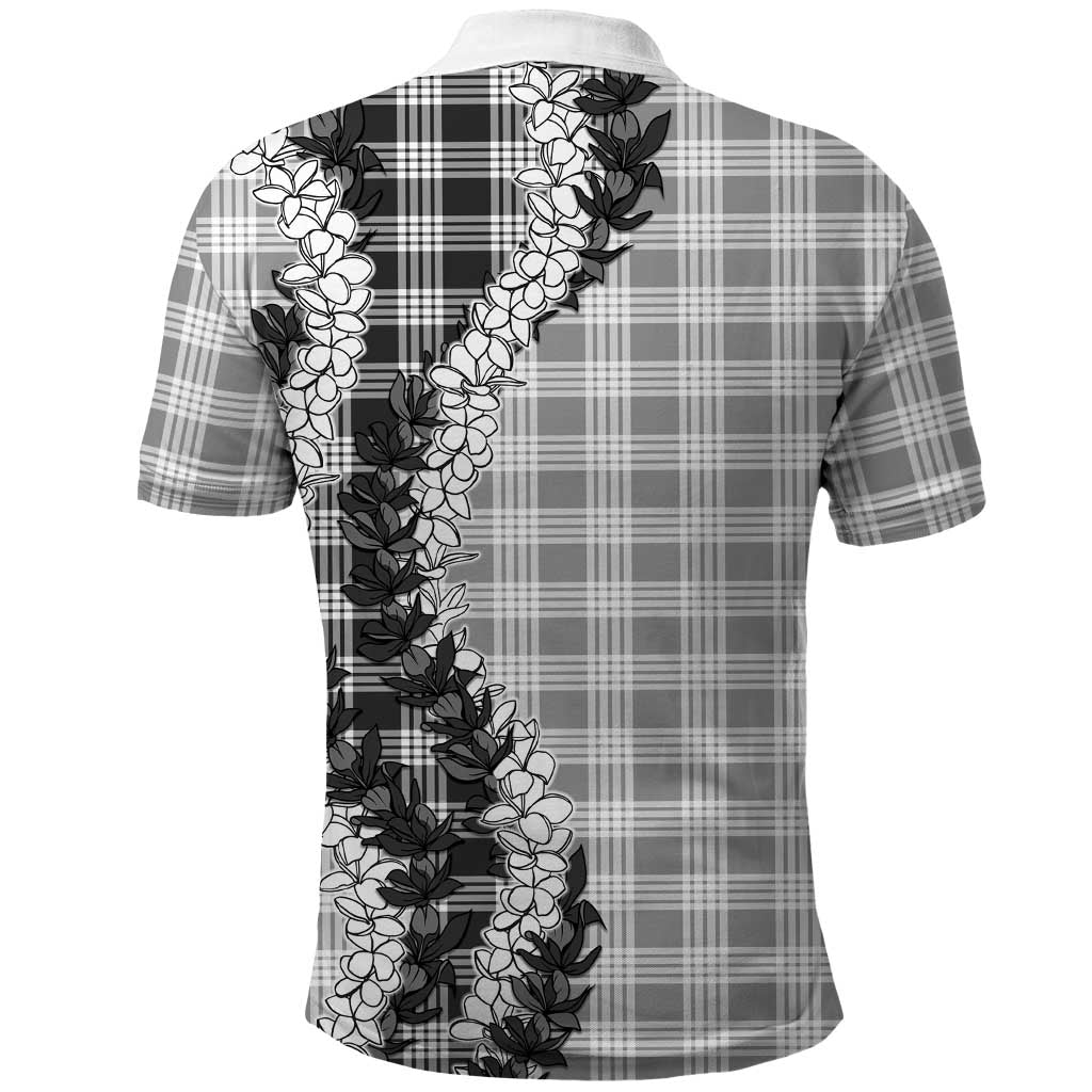 Gray Hawaii Palaka Polo Shirt Hawaiian Honohono Lei