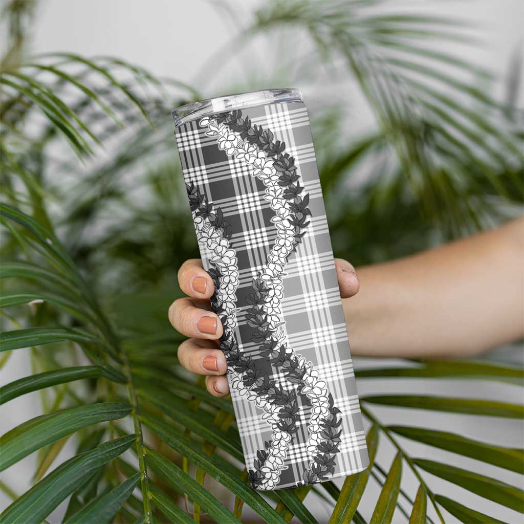 Gray Hawaii Palaka Skinny Tumbler Hawaiian Honohono Lei LT05 - Polynesian Pride