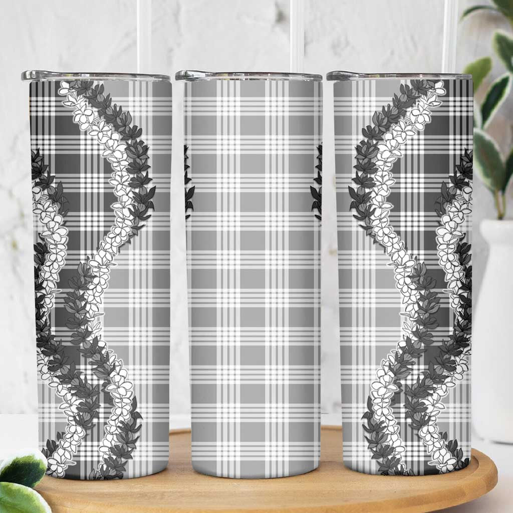Gray Hawaii Palaka Skinny Tumbler Hawaiian Honohono Lei LT05 - Polynesian Pride