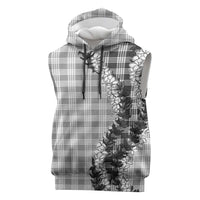 Gray Hawaii Palaka Sleeveless Hoodie Hawaiian Honohono Lei LT05 Gray - Polynesian Pride