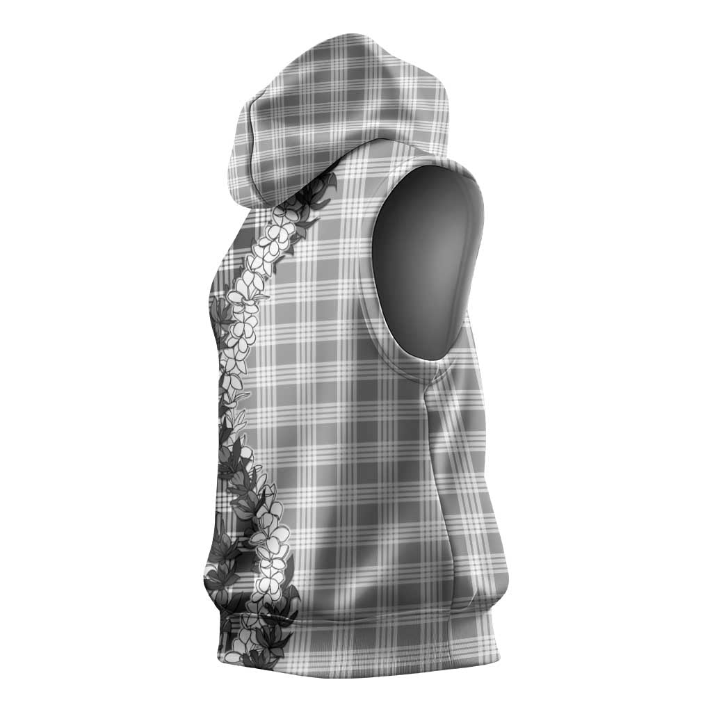 Gray Hawaii Palaka Sleeveless Hoodie Hawaiian Honohono Lei LT05 - Polynesian Pride