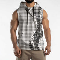 Gray Hawaii Palaka Sleeveless Hoodie Hawaiian Honohono Lei LT05 - Polynesian Pride