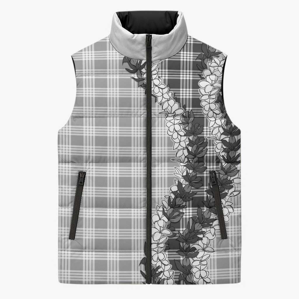 Gray Hawaii Palaka Sleeveless Puffer Jacket Hawaiian Honohono Lei LT05 Unisex Gray - Polynesian Pride