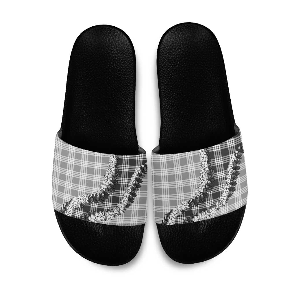 Gray Hawaii Palaka Slide Sandals Hawaiian Honohono Lei LT05 Gray - Polynesian Pride