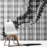 Gray Hawaii Palaka Window Curtain Hawaiian Honohono Lei