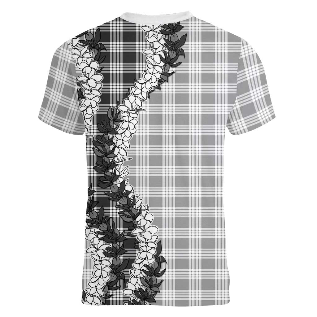 Gray Hawaii Palaka Women V-Neck T-Shirt Hawaiian Honohono Lei LT05 - Polynesian Pride