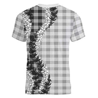 Gray Hawaii Palaka Women V-Neck T-Shirt Hawaiian Honohono Lei LT05 - Polynesian Pride