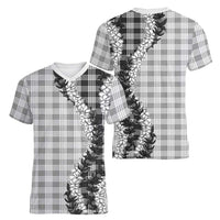Gray Hawaii Palaka Women V-Neck T-Shirt Hawaiian Honohono Lei LT05 - Polynesian Pride