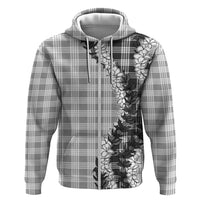 Gray Hawaii Palaka Zip Hoodie Hawaiian Honohono Lei