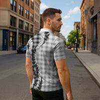 Gray Hawaii Palaka Zipper Polo Shirt Hawaiian Honohono Lei