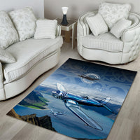 New Zealand Wanaka Air Show Area Rug With Maori Pattern