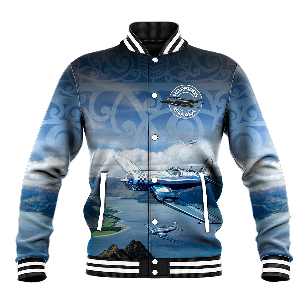 New Zealand Wanaka Air Show Baseball Jacket With Maori Pattern