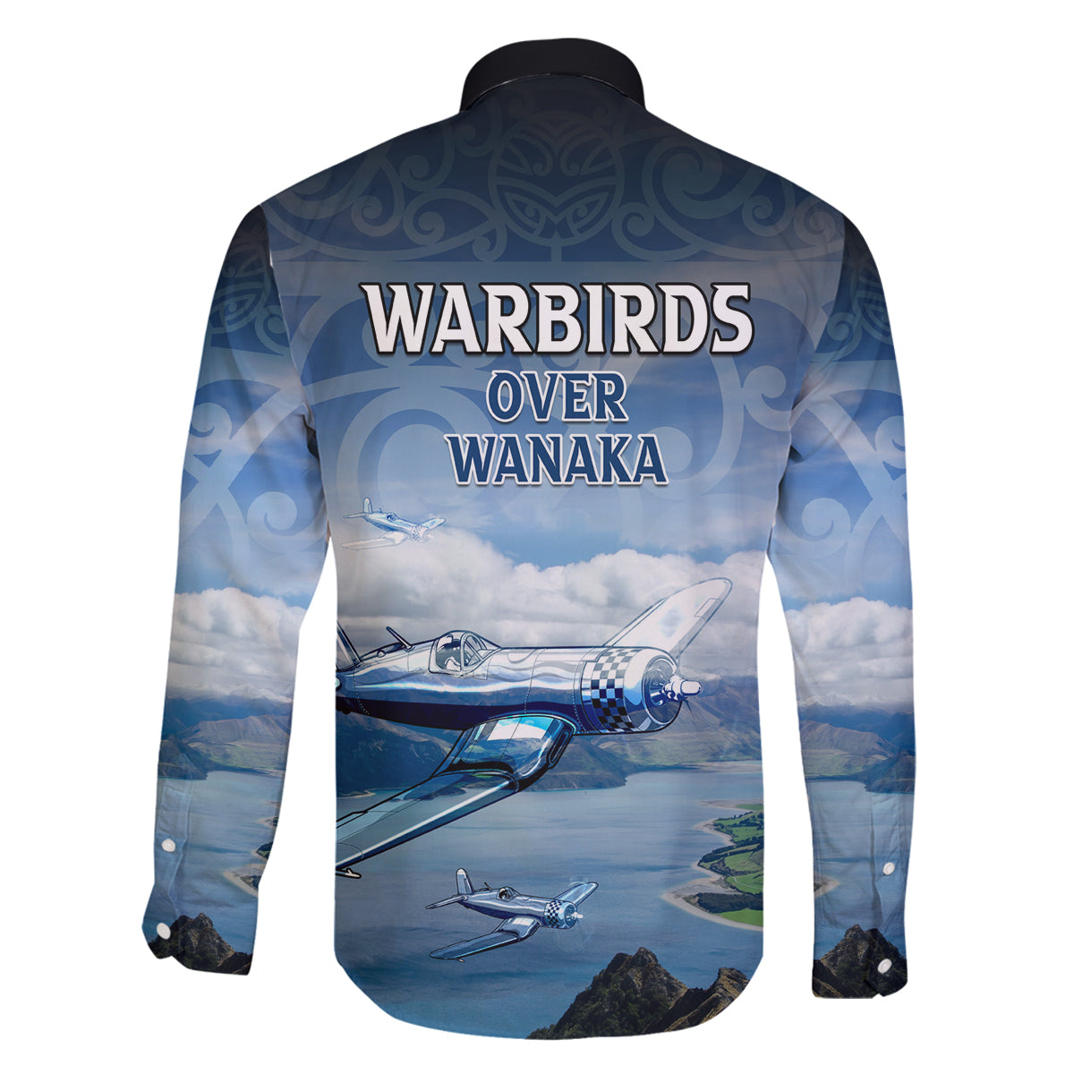 New Zealand Wanaka Air Show Family Matching Long Sleeve Bodycon Dress and Hawaiian Shirt With Maori Pattern LT05 - Polynesian Pride