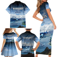 New Zealand Wanaka Air Show Family Matching Short Sleeve Bodycon Dress and Hawaiian Shirt With Maori Pattern LT05 - Polynesian Pride