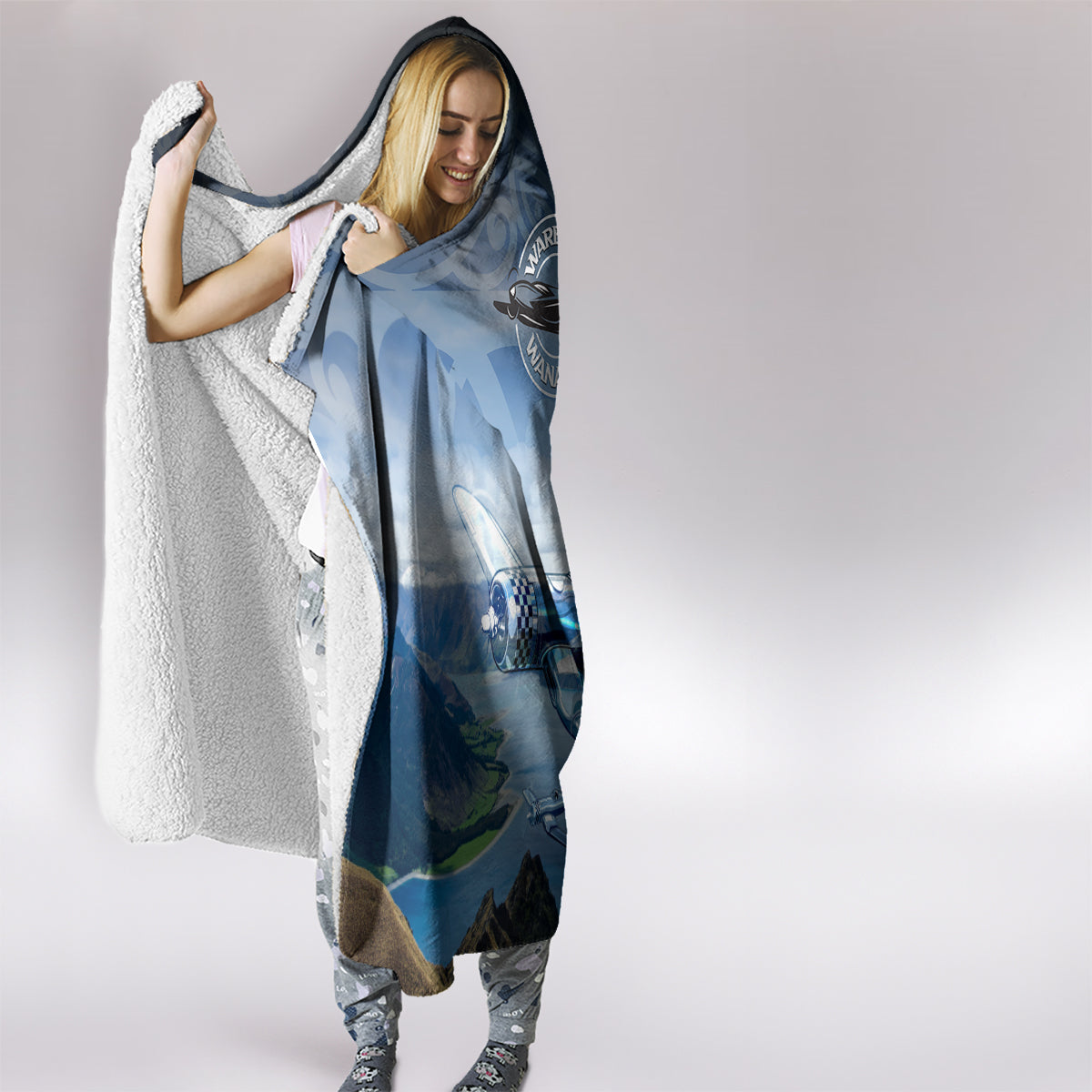 New Zealand Wanaka Air Show Hooded Blanket With Maori Pattern