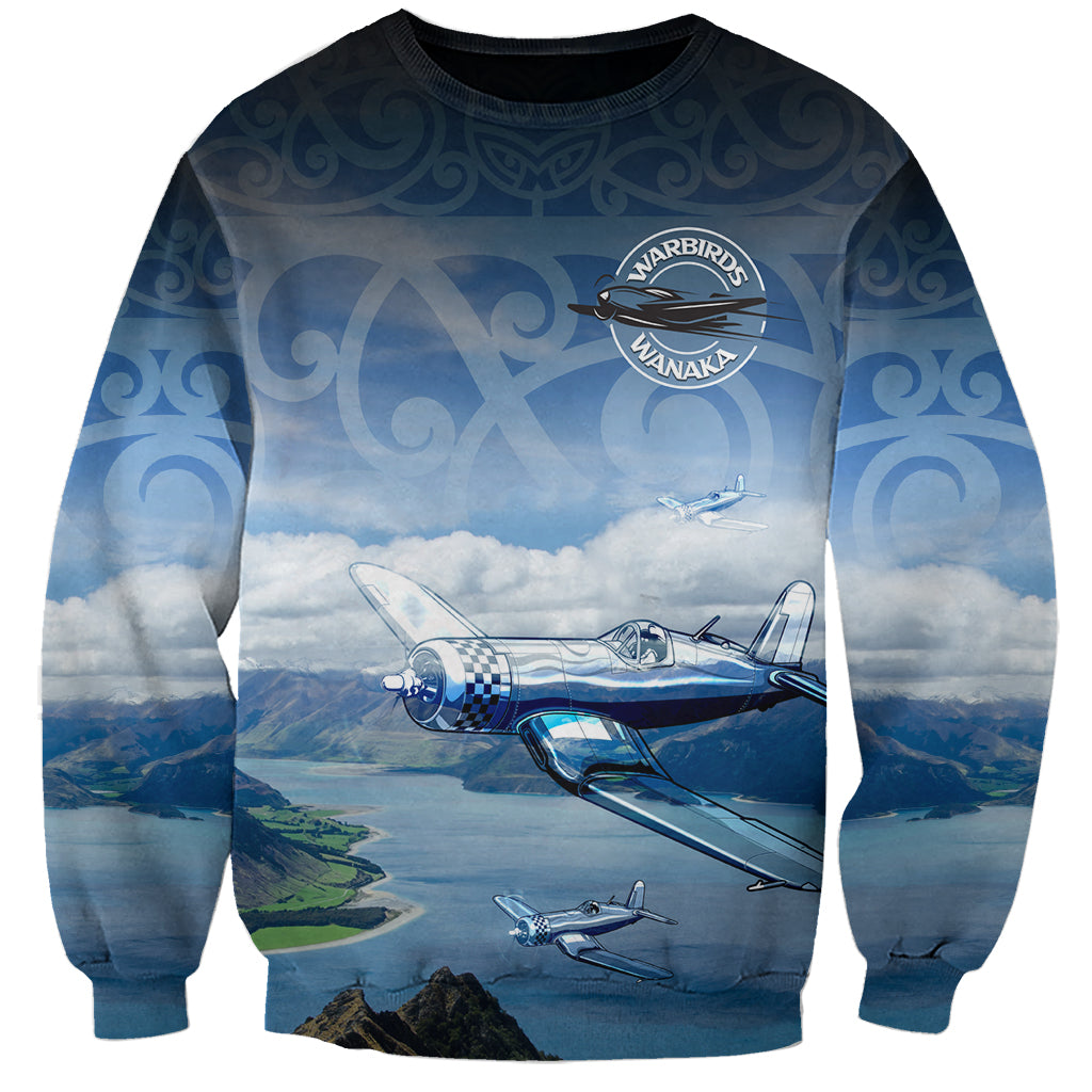 New Zealand Wanaka Air Show Sweatshirt With Maori Pattern