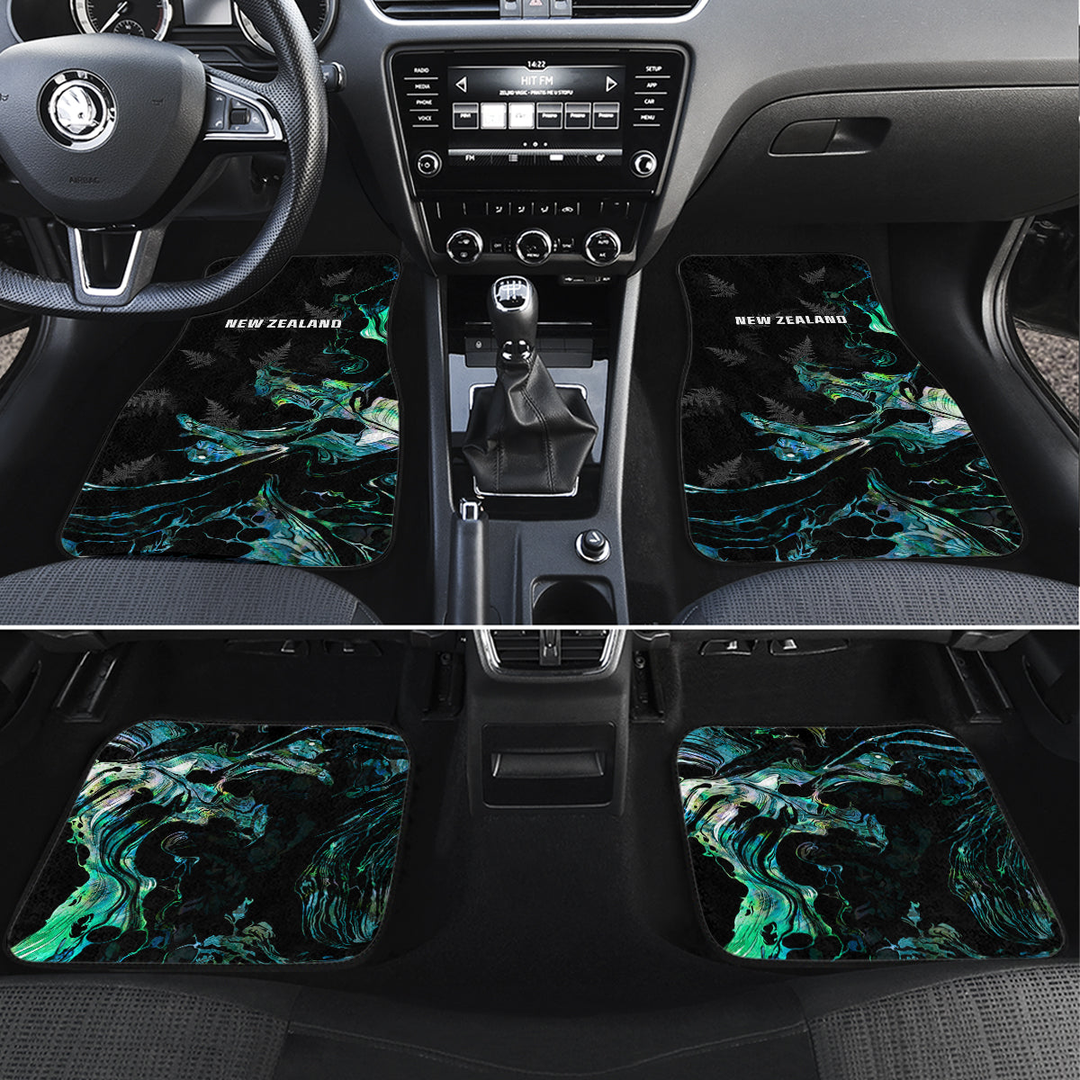 New Zealand Marathon Car Mats Silver Fern Paua Shell Simple Style