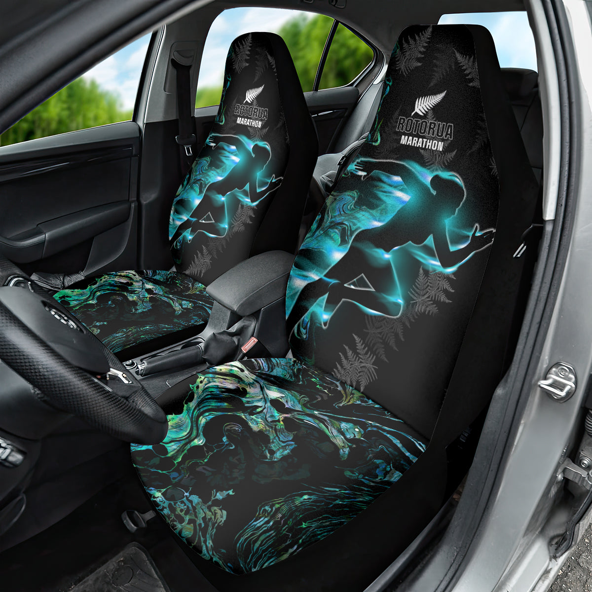 New Zealand Marathon Car Seat Cover Silver Fern Paua Shell Simple Style