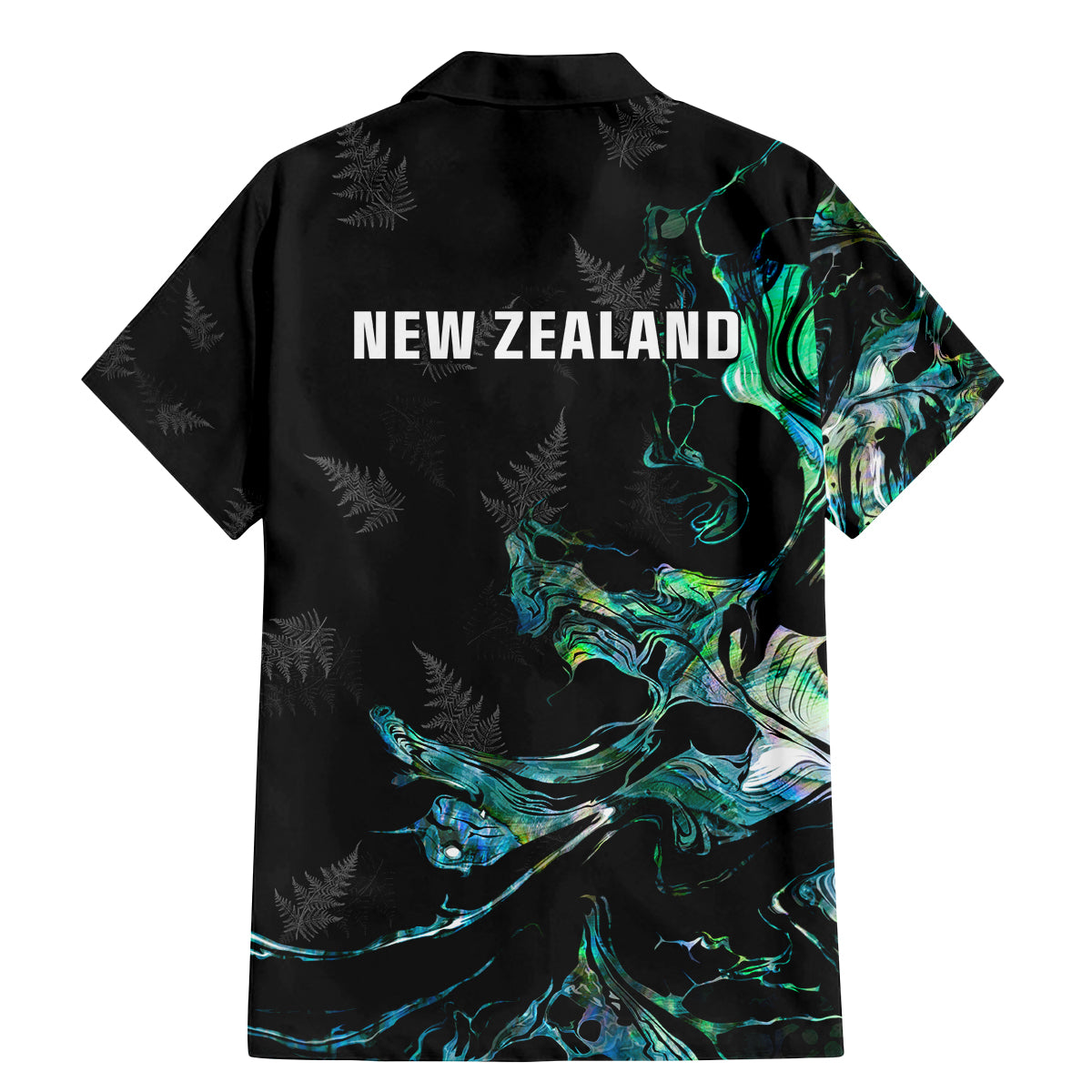 New Zealand Marathon Family Matching Mermaid Dress and Hawaiian Shirt Silver Fern Paua Shell Simple Style LT05 - Polynesian Pride
