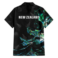 New Zealand Marathon Family Matching Off The Shoulder Long Sleeve Dress and Hawaiian Shirt Silver Fern Paua Shell Simple Style