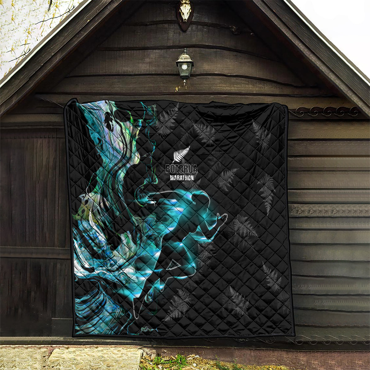 New Zealand Marathon Quilt Silver Fern Paua Shell Simple Style LT05 - Polynesian Pride