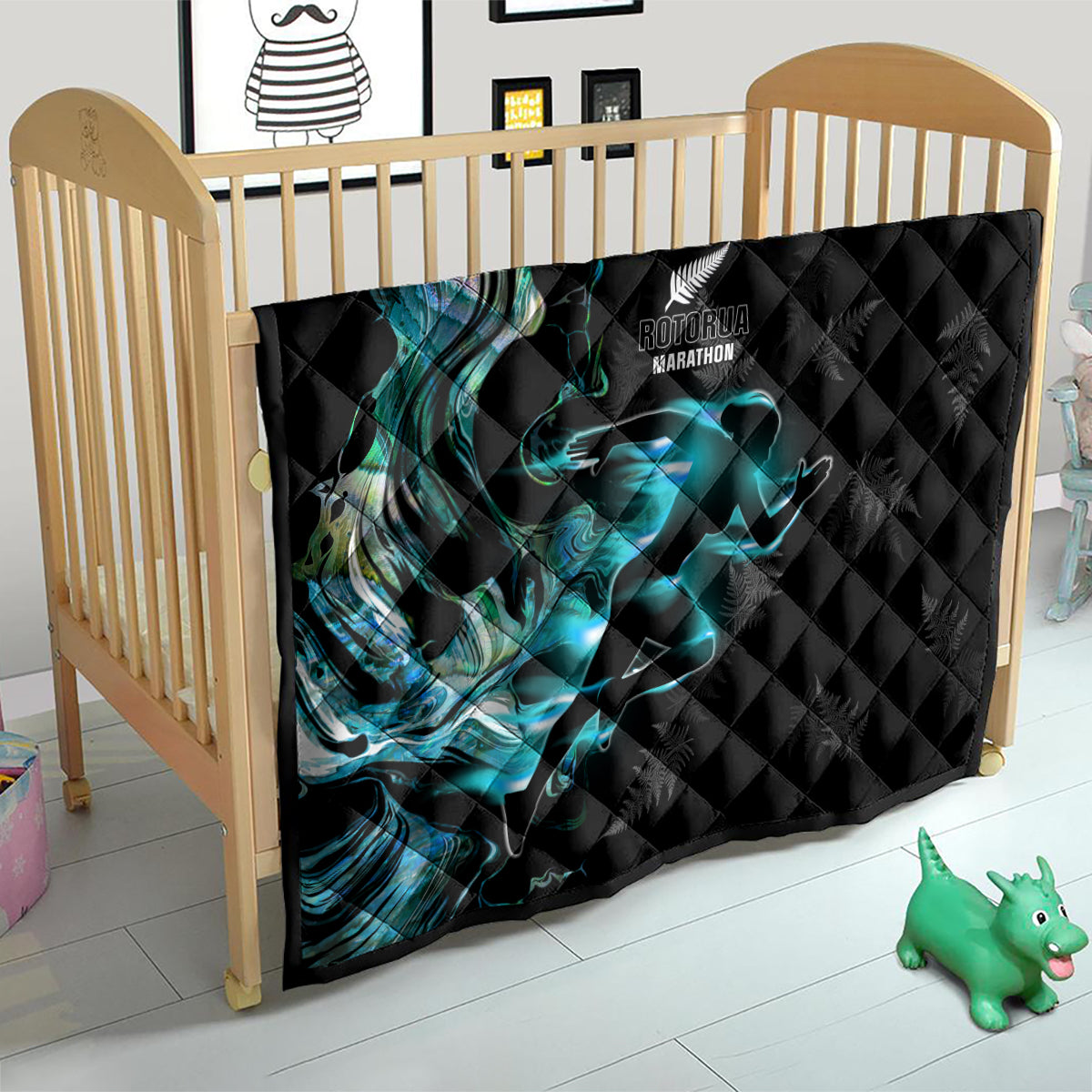 New Zealand Marathon Quilt Silver Fern Paua Shell Simple Style LT05 - Polynesian Pride
