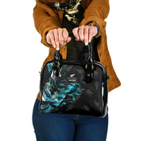 New Zealand Marathon Shoulder Handbag Silver Fern Paua Shell Simple Style