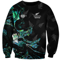 New Zealand Marathon Sweatshirt Silver Fern Paua Shell Simple Style LT05 Unisex Black - Polynesian Pride