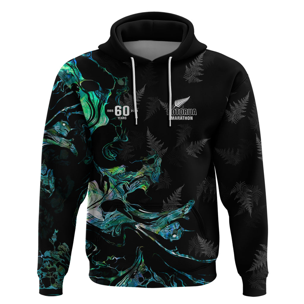 New Zealand Marathon Zip Hoodie Silver Fern Paua Shell Simple Style