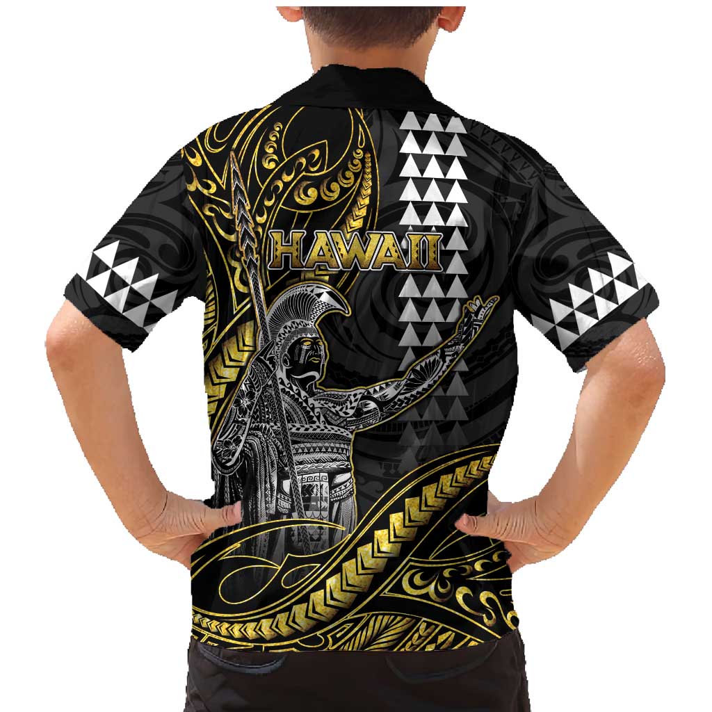 Hawaii King Kamehameha The Great Family Matching Mermaid Dress and Hawaiian Shirt Gold Tribal Tattoo LT05 - Polynesian Pride