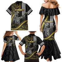Hawaii King Kamehameha The Great Family Matching Mermaid Dress and Hawaiian Shirt Gold Tribal Tattoo LT05 - Polynesian Pride