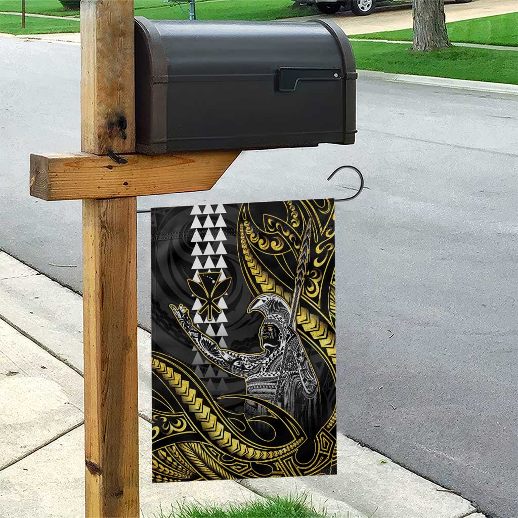 Hawaii King Kamehameha The Great Garden Flag Gold Tribal Tattoo