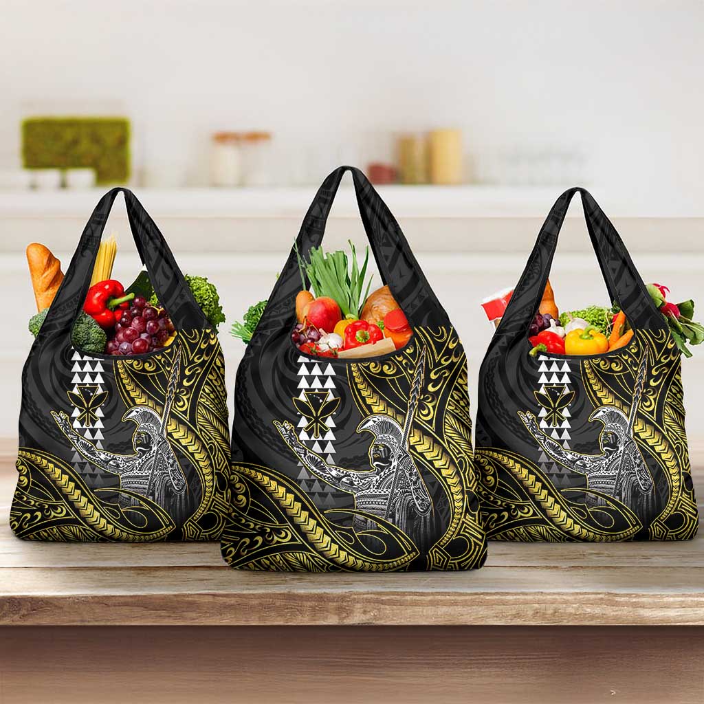 Hawaii King Kamehameha The Great Grocery Bag Gold Tribal Tattoo