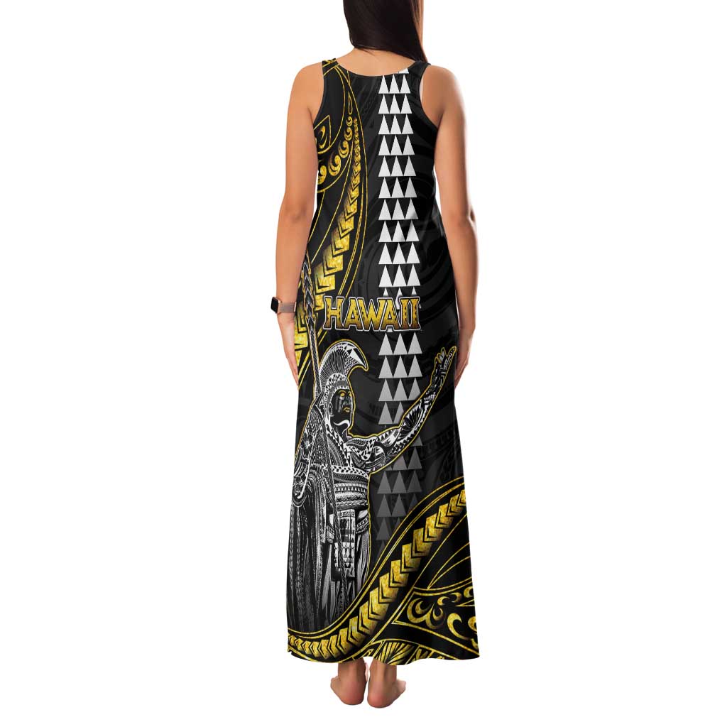 Hawaii King Kamehameha The Great Tank Maxi Dress Gold Tribal Tattoo