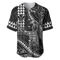 Hawaii King Kamehameha The Great Baseball Jersey Black Tribal Tattoo LT05 Black - Polynesian Pride