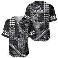 Hawaii King Kamehameha The Great Baseball Jersey Black Tribal Tattoo LT05 - Polynesian Pride