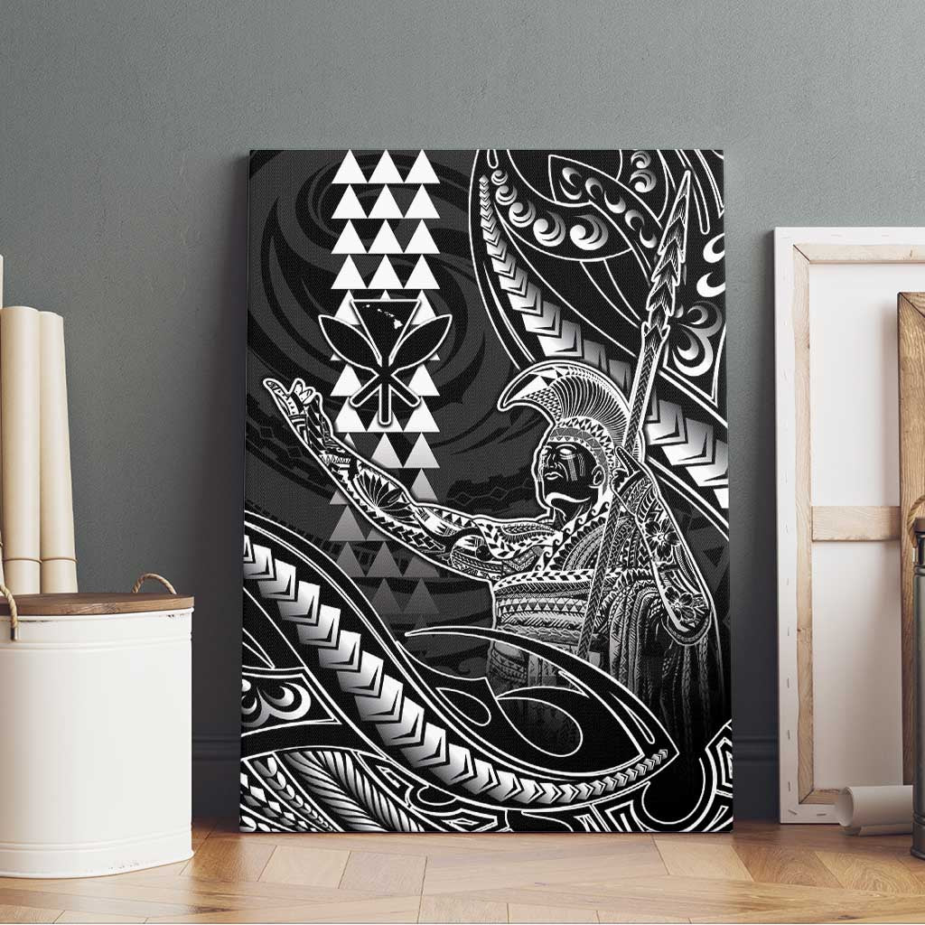 Hawaii King Kamehameha The Great Canvas Wall Art Black Tribal Tattoo
