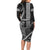 Hawaii King Kamehameha The Great Family Matching Long Sleeve Bodycon Dress and Hawaiian Shirt Black Tribal Tattoo