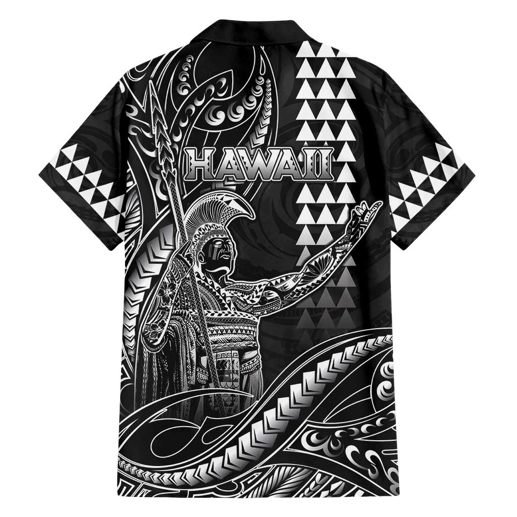 Hawaii King Kamehameha The Great Family Matching Short Sleeve Bodycon Dress and Hawaiian Shirt Black Tribal Tattoo LT05 - Polynesian Pride