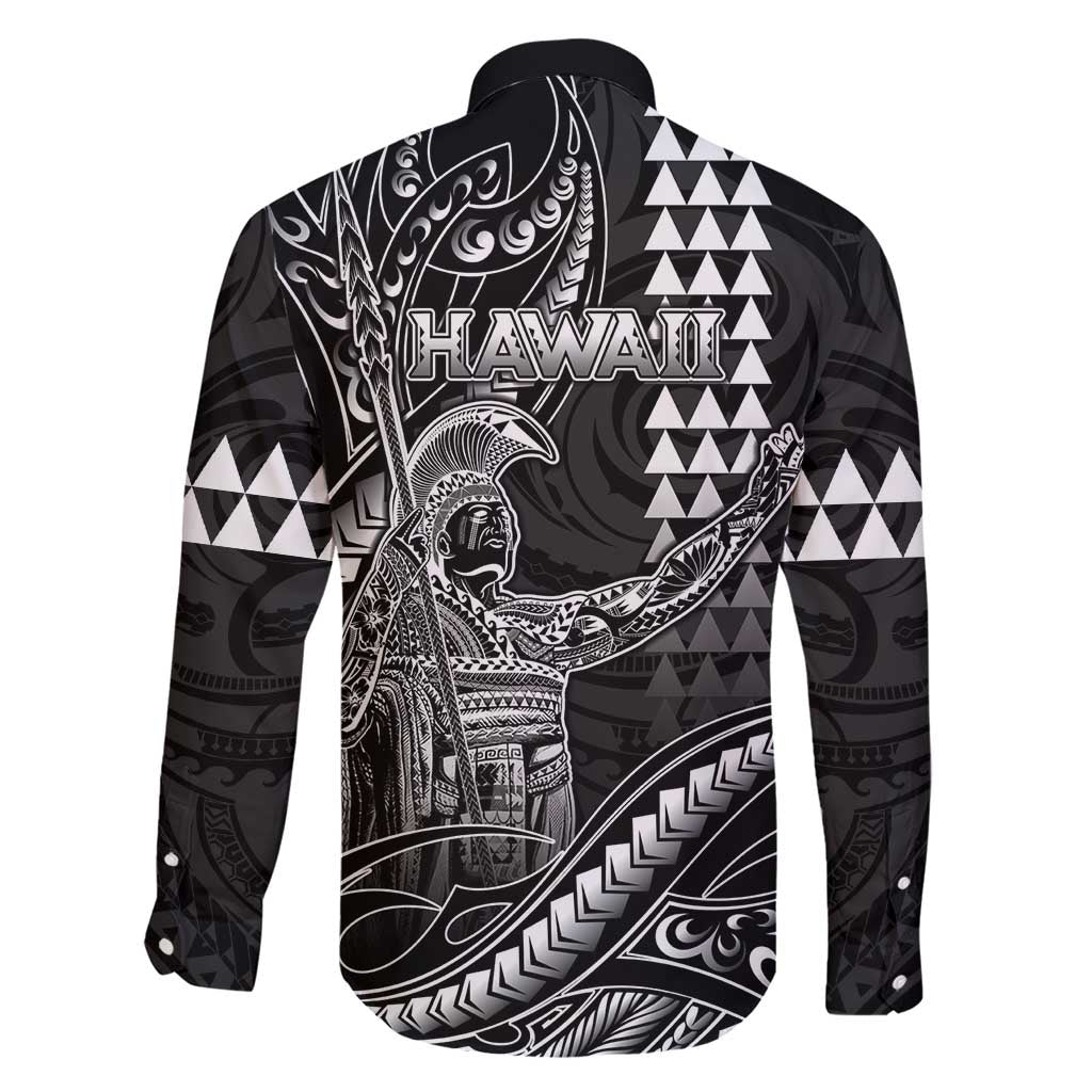 Hawaii King Kamehameha The Great Family Matching Short Sleeve Bodycon Dress and Hawaiian Shirt Black Tribal Tattoo LT05 - Polynesian Pride
