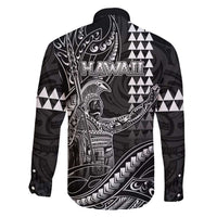 Hawaii King Kamehameha The Great Family Matching Short Sleeve Bodycon Dress and Hawaiian Shirt Black Tribal Tattoo LT05 - Polynesian Pride