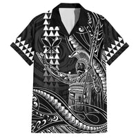 Hawaii King Kamehameha The Great Family Matching Tank Maxi Dress and Hawaiian Shirt Black Tribal Tattoo LT05 Dad's Shirt - Short Sleeve Black - Polynesian Pride